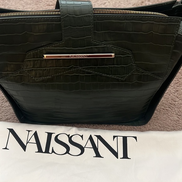 Naissant Manon Crossbody Forest Green Croc - Picture 3 of 9